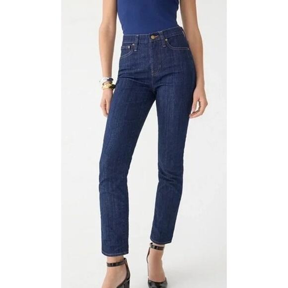 J. Crew Denim - J. Crew 9" Vintage Slim Straight Ankle Cropped Stretch Jean 28 Indigo Dark Blue